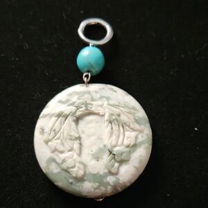 Green and Silver Stone Pendant